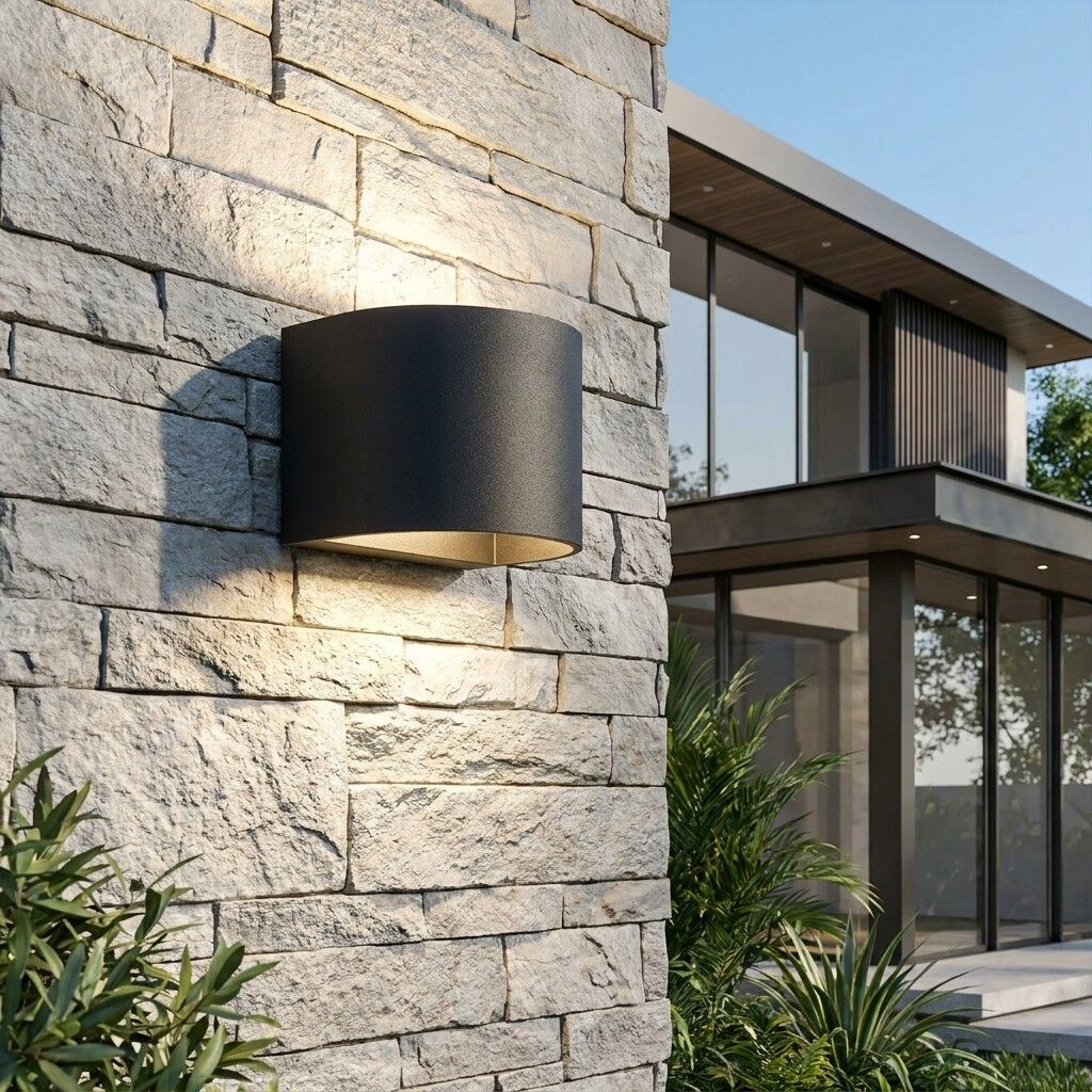 applique led da esterno grifi 3 colori fd-106 nera 12w 3cct ip65
