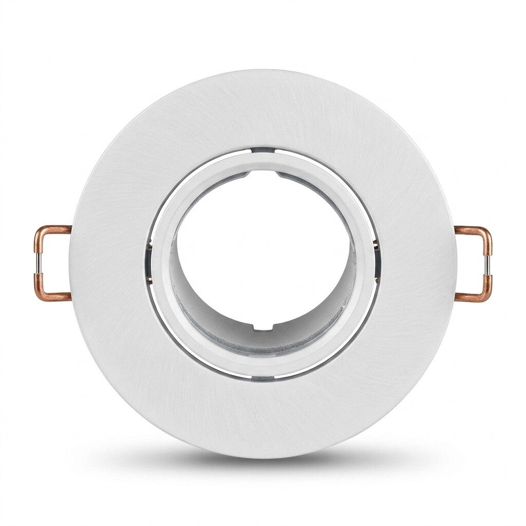 portafaretto rotondo da incasso gu10 bianco con portalampada