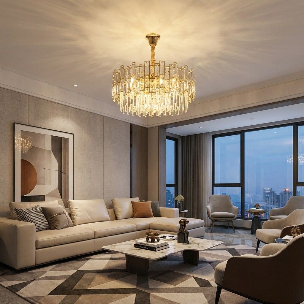 lampadario vivalamp 600mm-e14-11pz oro e cristallo 11 luci - dettaglio 2