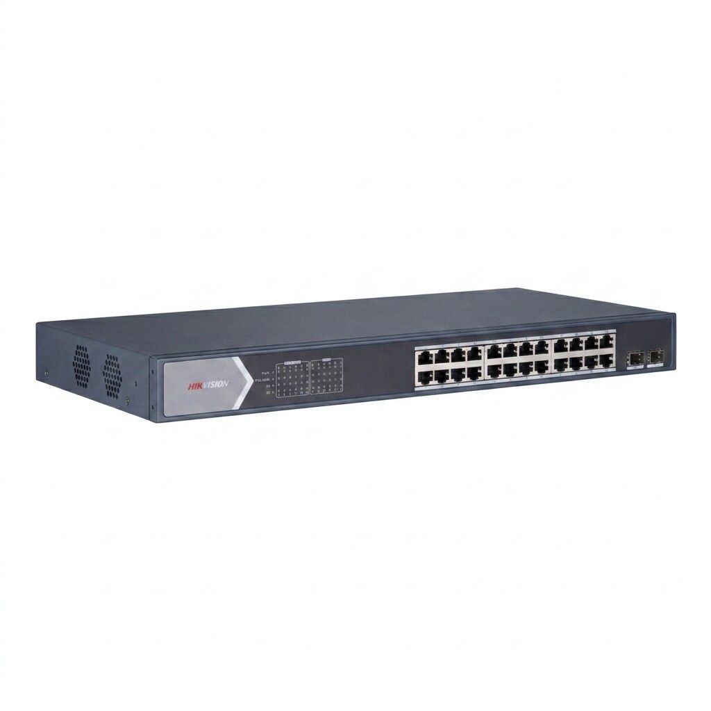switch poe hikvision ds-3e0526p-e/m 24 porte gigabit con 2 porte sfp