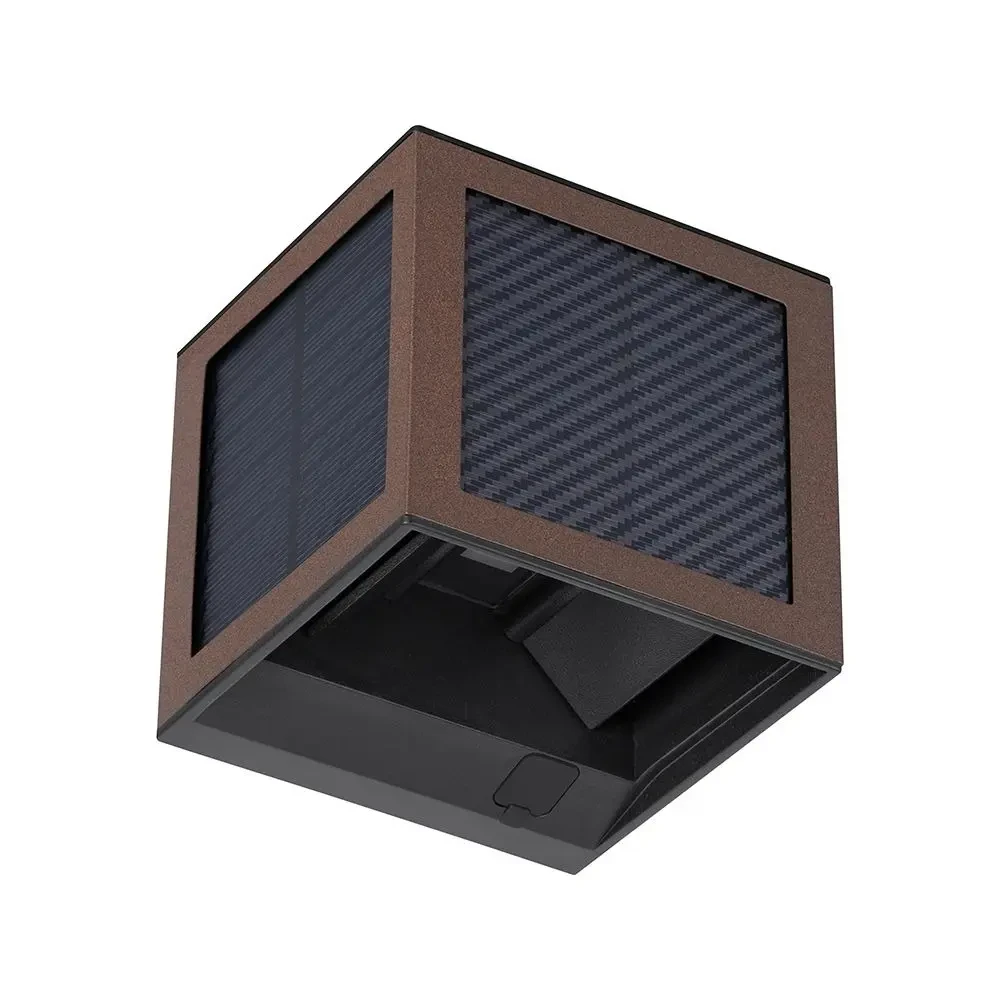 applique solare led v-tac vt-408cct 9w cct con sensore pir corten ip65 - dettaglio 2
