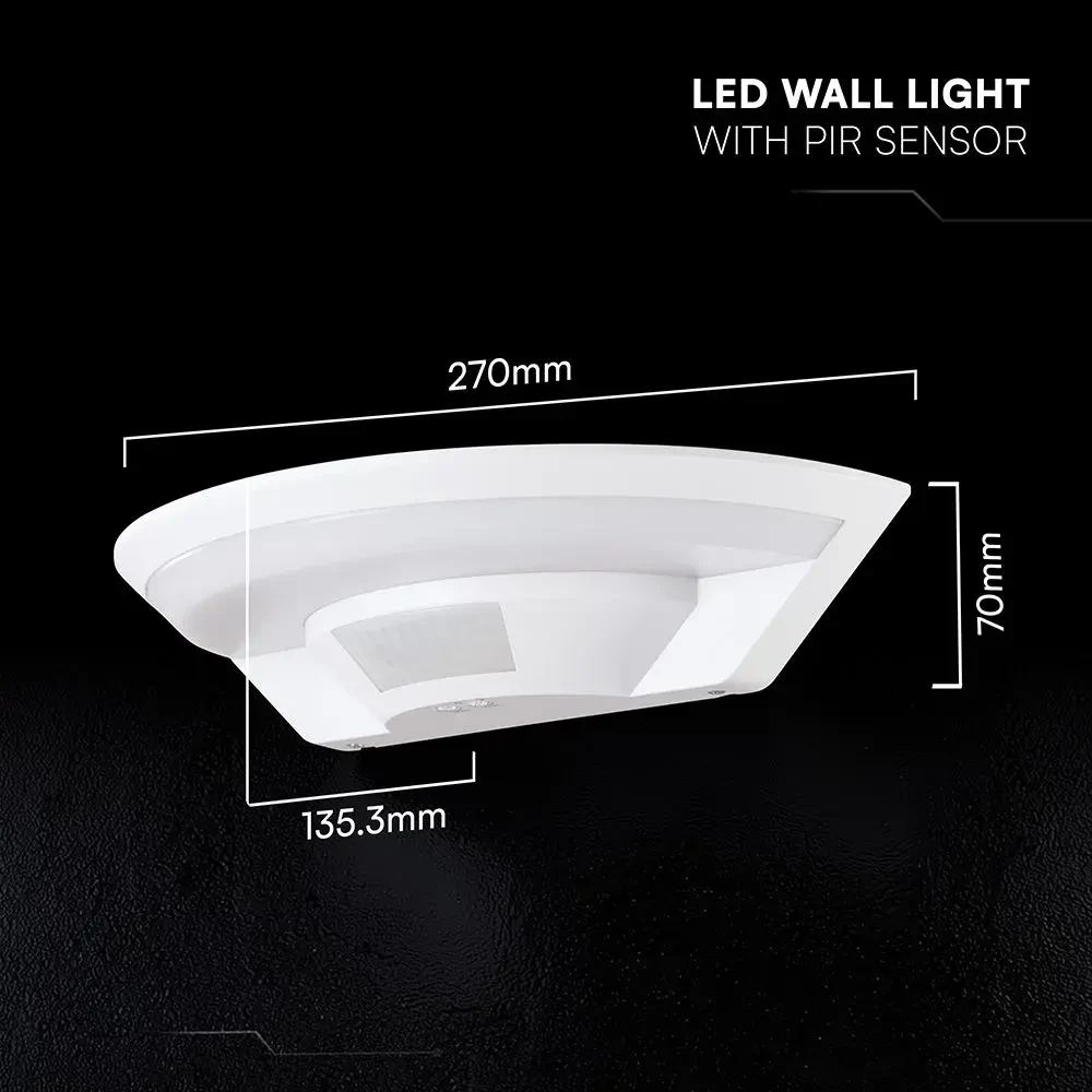 applique led v-tac vt-81005 10w con sensore pir 4000k ip54 - dettaglio 3