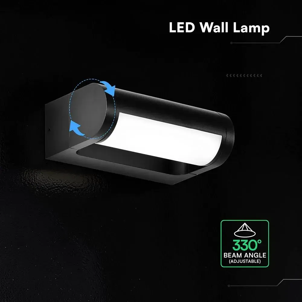 applique led da esterno v-tac vt-120012 10w nera 3000k ip65 - dettaglio 3