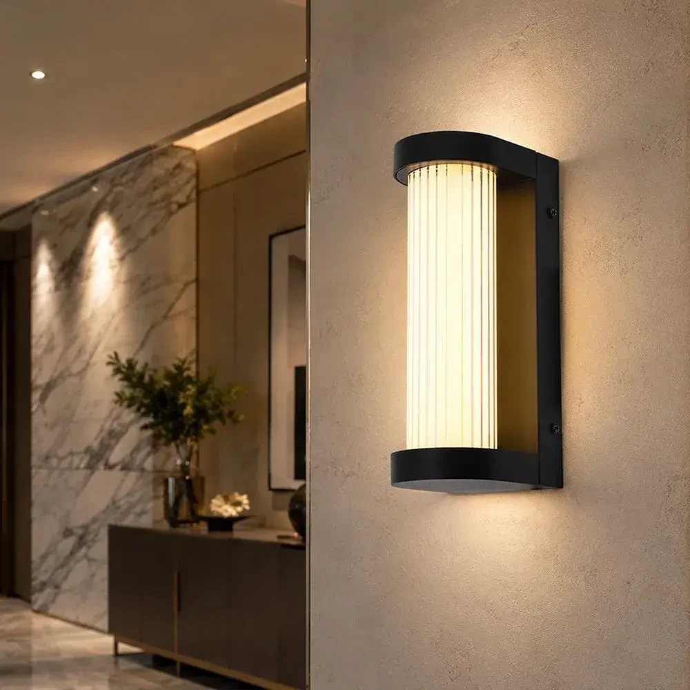 applique led da esterno v-tac vt-10180 8w 3000k nera ip44