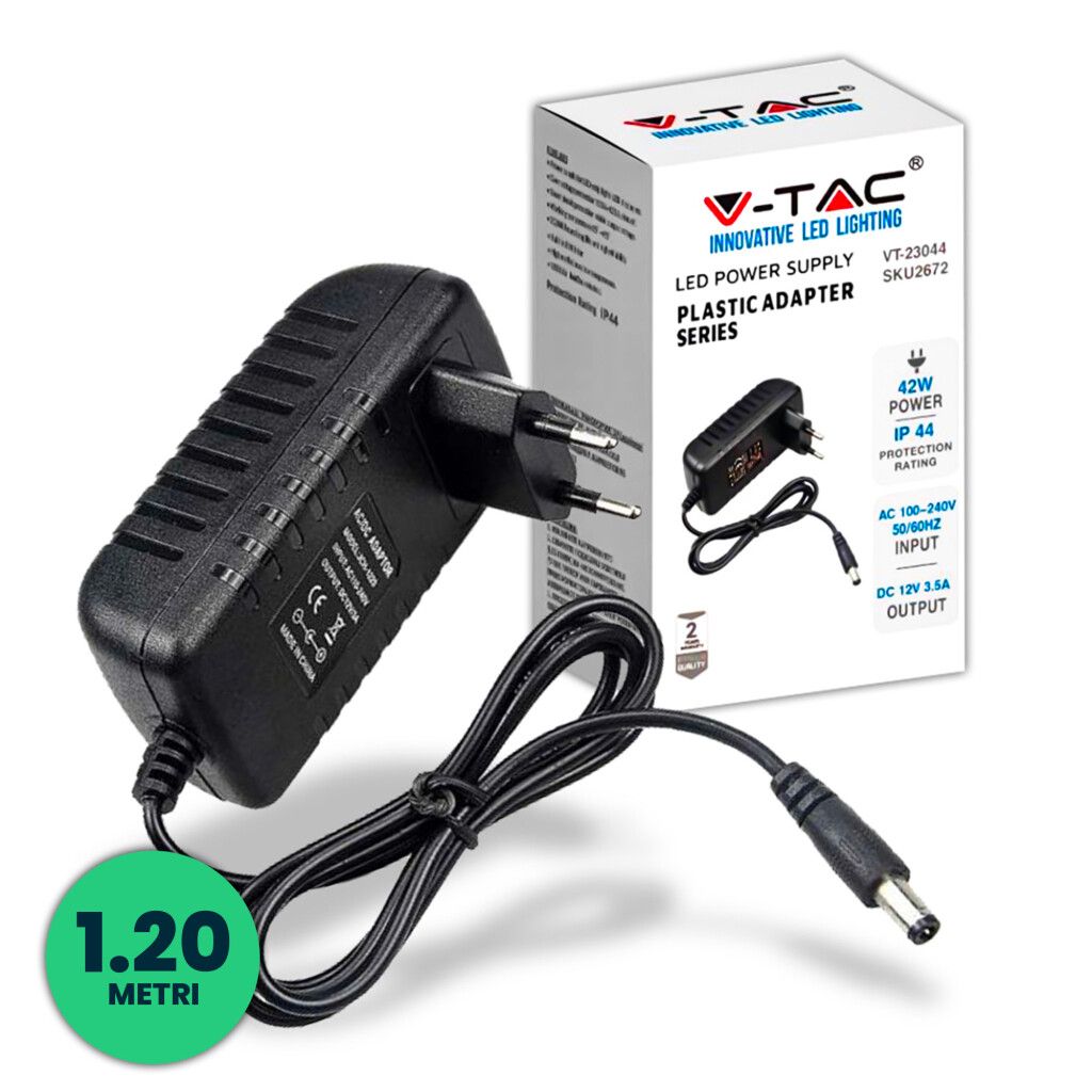 alimentatore led v-tac vt-23044 42w 12v 3,5a ip44