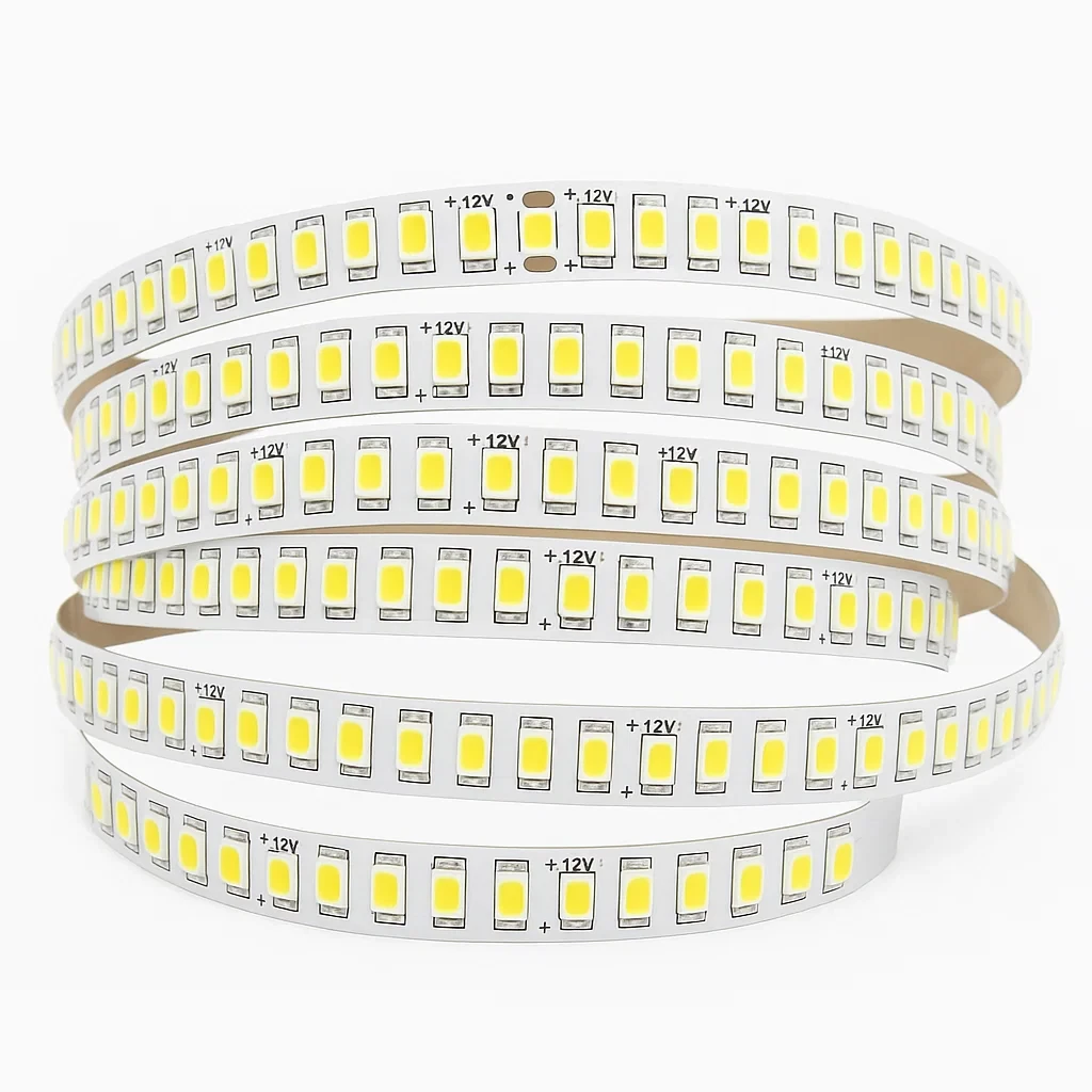 striscia led 12v smd 2835 240 led/m 5 m bianco caldo