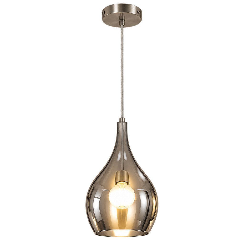 lampada a sospensione vivalamp v727 fumé in vetro con attacco e27 - dettaglio 2