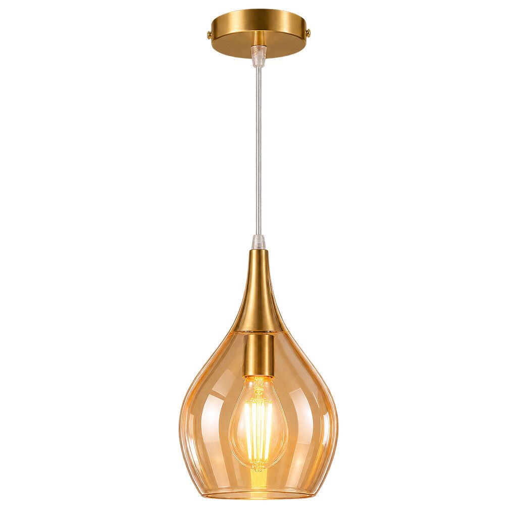 lampadario a sospensione vivalamp v727 amber in vetro e27 - dettaglio 3