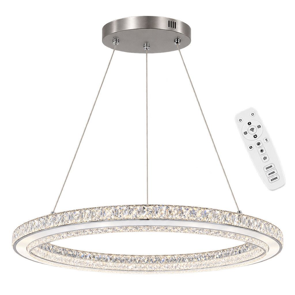 lampadario led sospeso universo 3 color a77-3c dimmerabile con cristalli - dettaglio 3