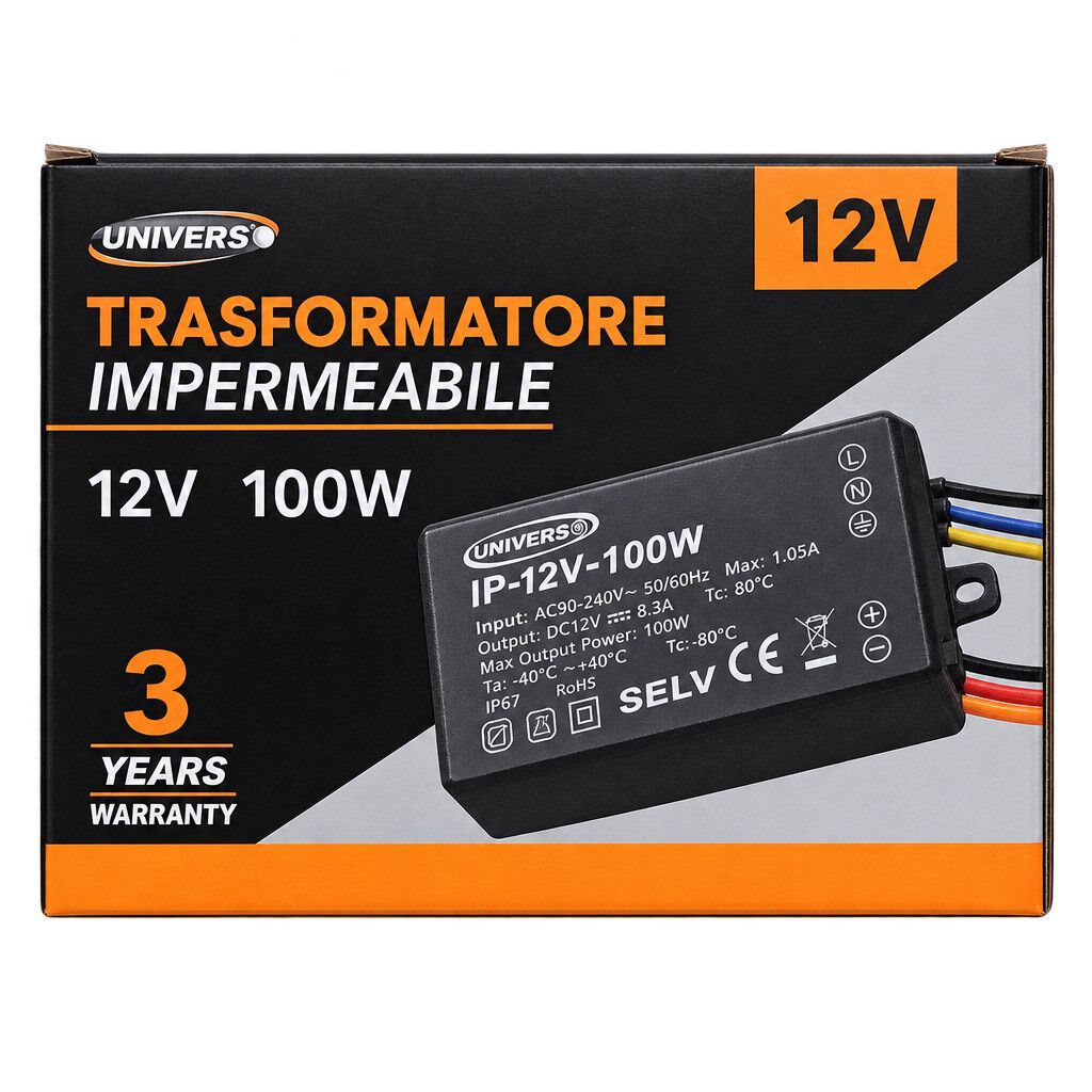 trasformatore impermeabile universo ip-12v-100w 12v 100w ip67
