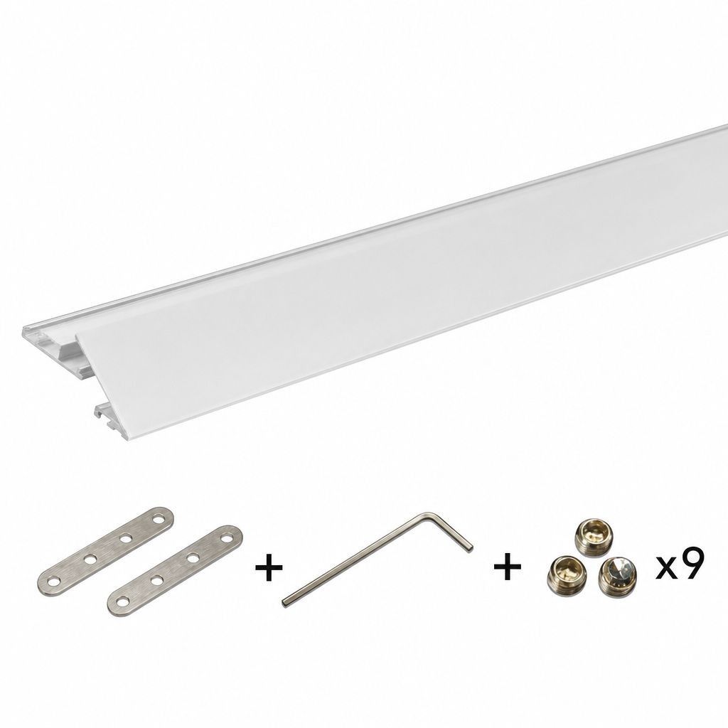 profilo in alluminio universo al-40b-s 2 m per strisce led fino a 12,2 mm