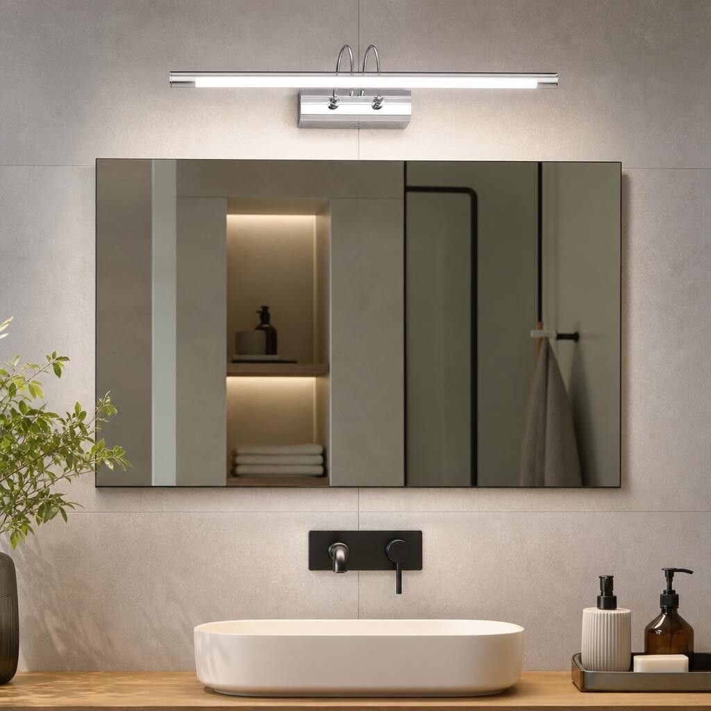 lampada da specchio led universo 3 color f21-3c 14w cct 550 mm cromata