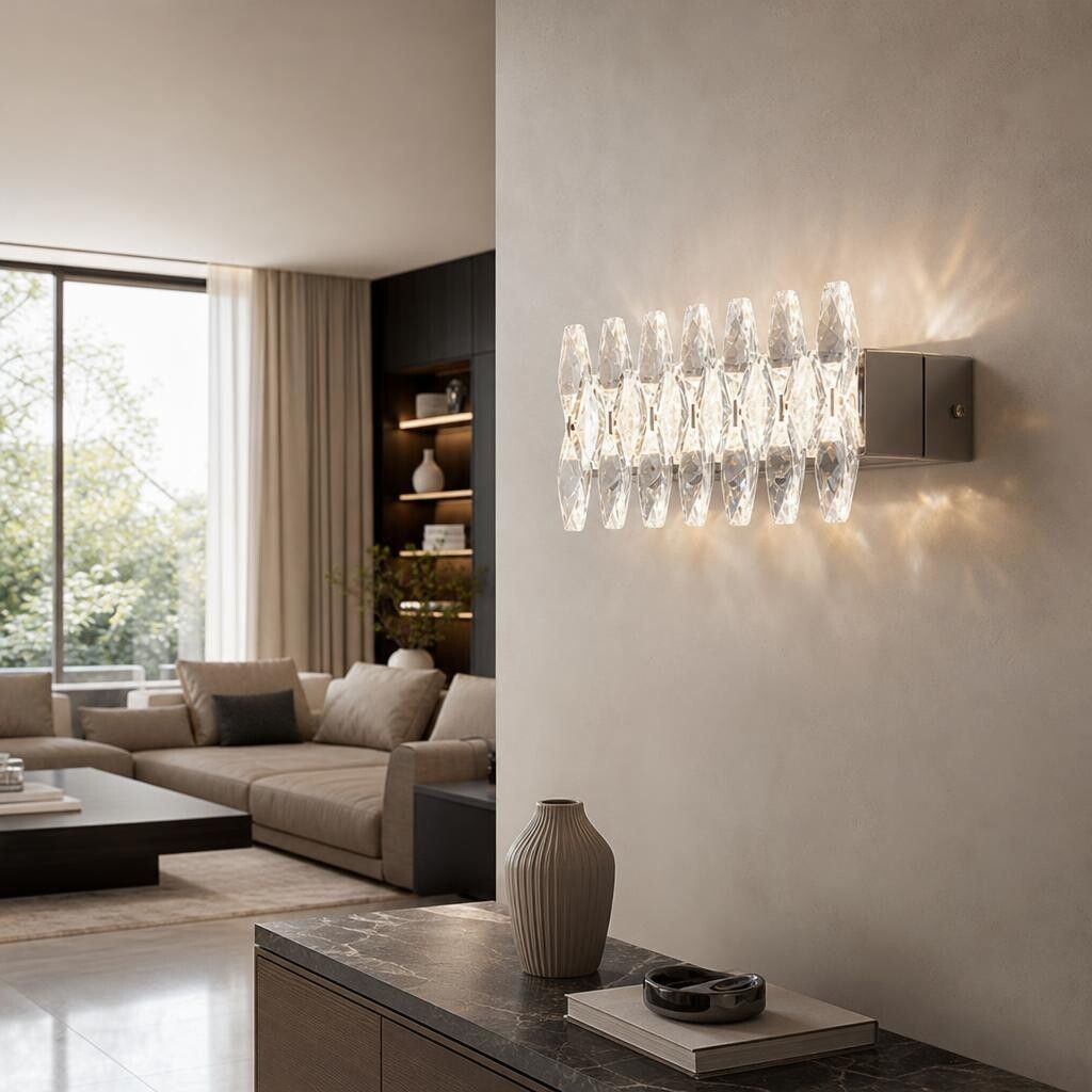 applique led interno universo 3 color aq70-3c 12w cct con cristalli - dettaglio 3