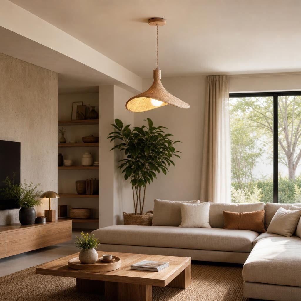 lampadario a sospensione universo lp-61 in legno e bambu con attacco e27 - dettaglio 3