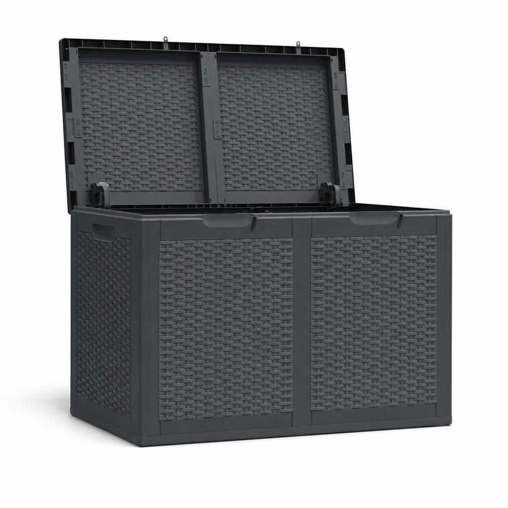 Baule da Giardino 180 L Nero in Rattan PP
