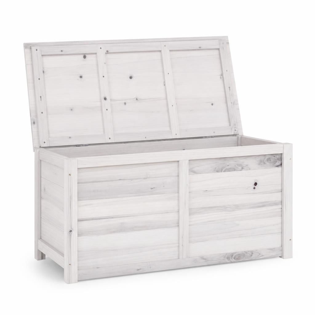 Contenitore Giardino Bianco 99x49,5x58,5cm Legno Massello Abete