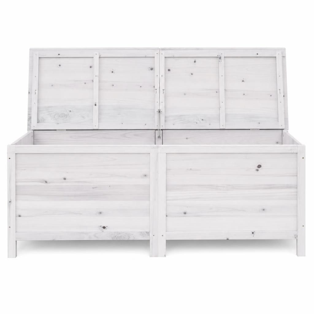 Contenitore Giardino Bianco 150x50x56,5 cm Legno Massello Abete