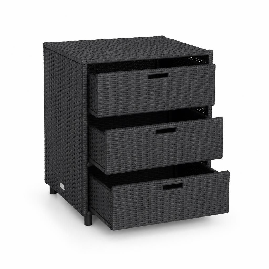 Armadietto Portaoggetti da Giardino Nero 55x59x69cm Polyrattan