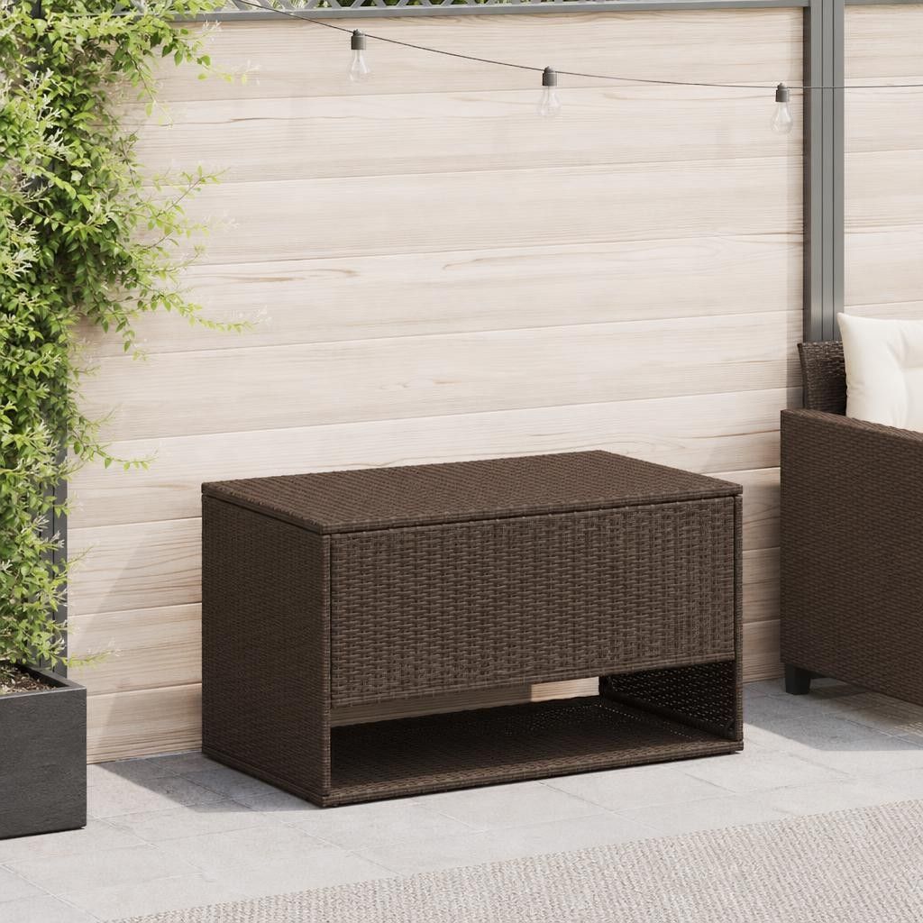 Scatola per Cuscini da Esterno Marrone 100x55x55,5cm Polyrattan
