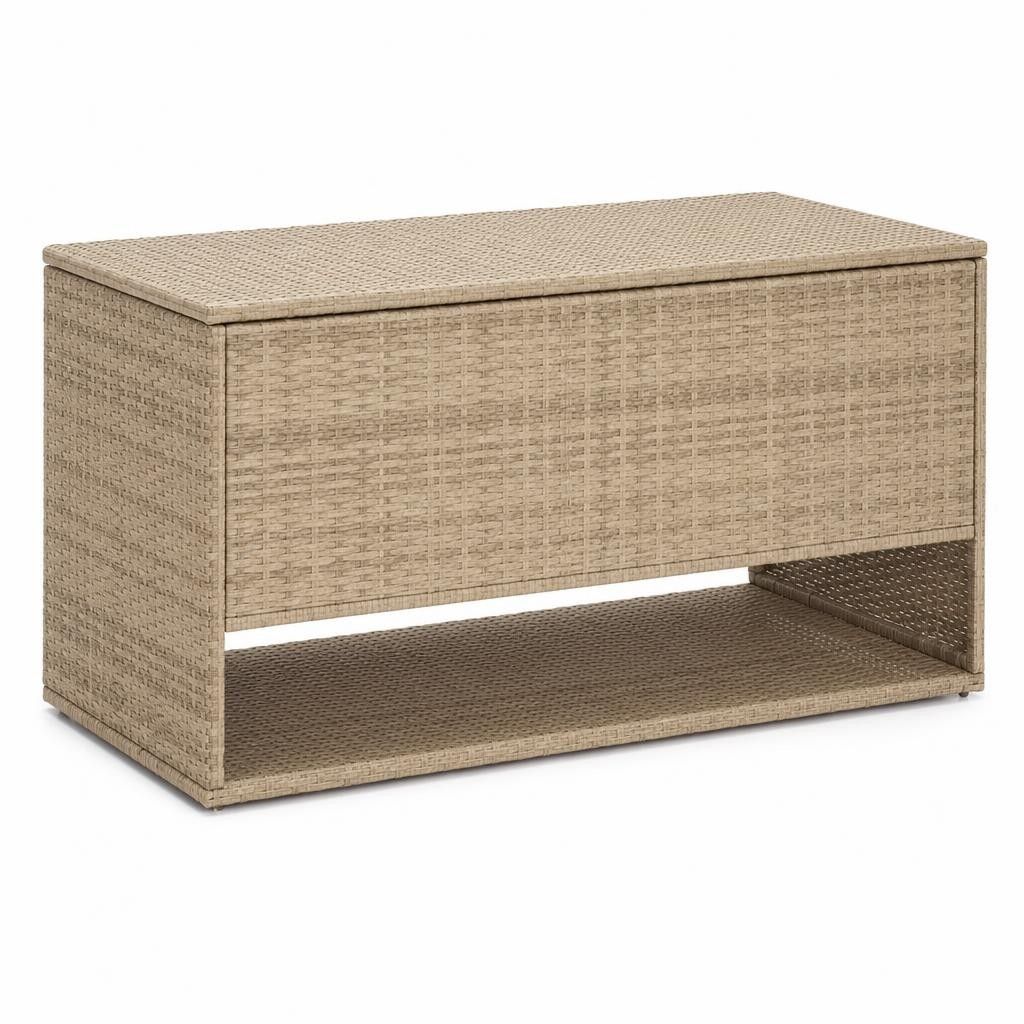 Scatola per Cuscini da Esterno Beige 100x55x55,5 cm Polyrattan