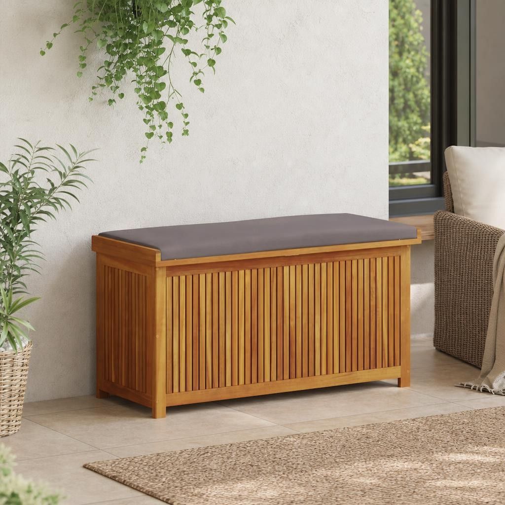 Scatola Cuscini da Esterno 113x50x60,5 cm Legno Massello Acacia