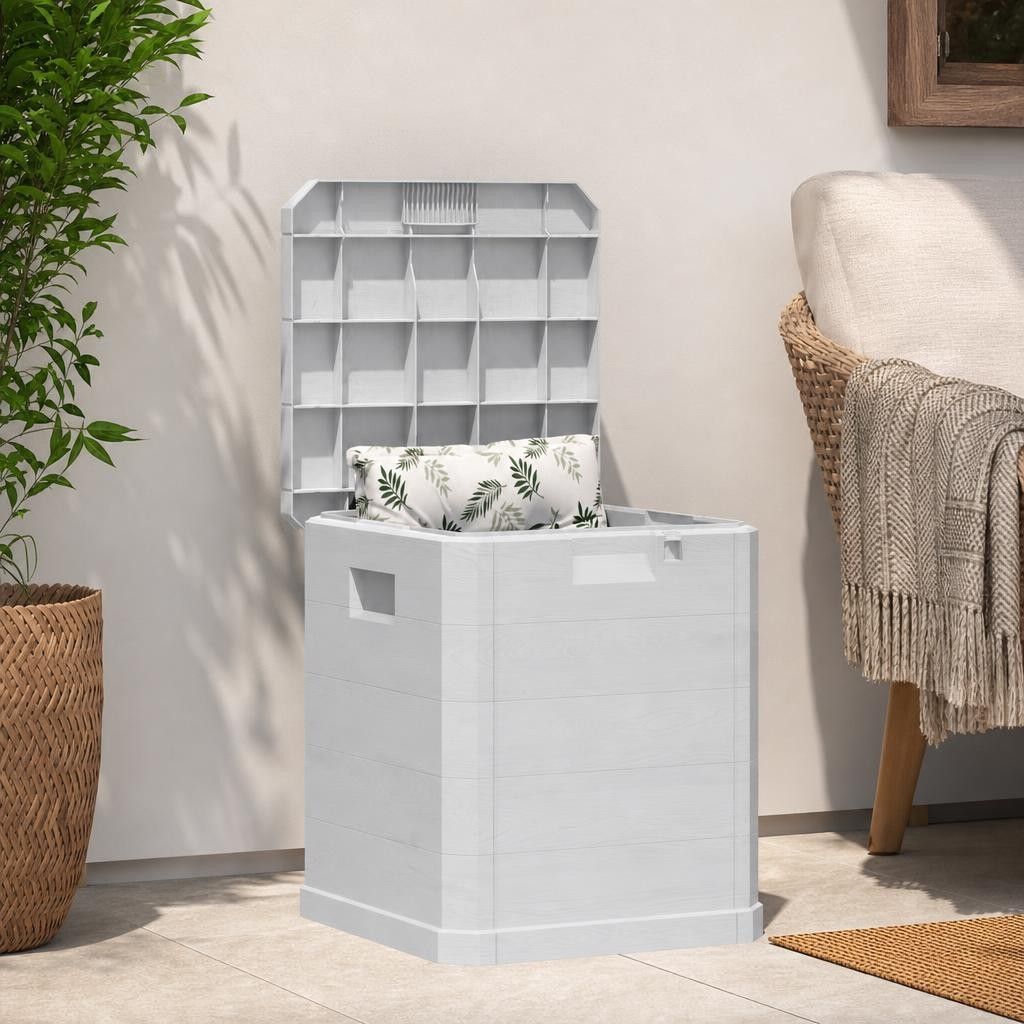 Baule da Giardino 90 L Grigio Chiaro