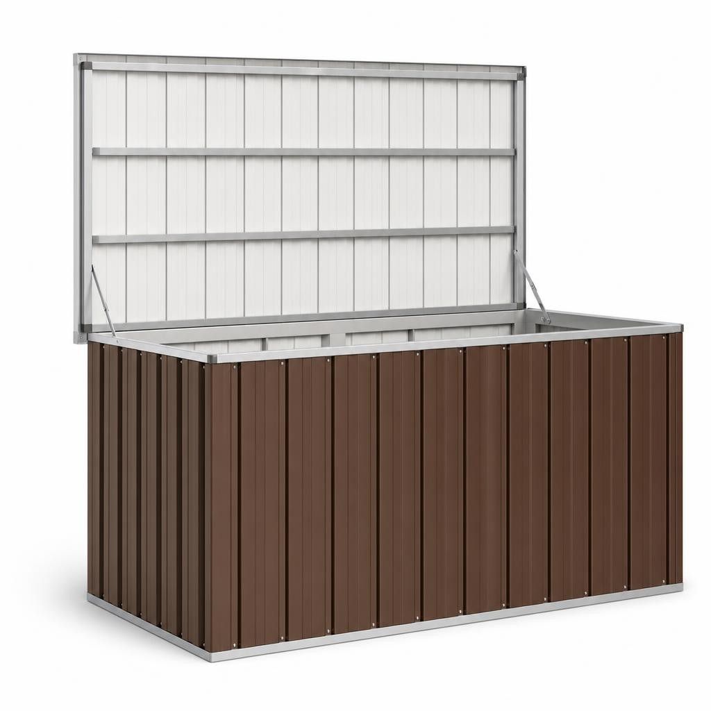 Baule da giardino marrone 129x67x65 cm