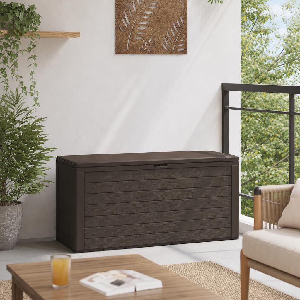 Baule da Giardino Marrone 116x44x55 cm